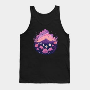 Aesthetic Mountain and Flowers Tank Top